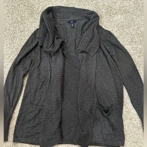GAP Charcoal Ribbed Cardigan
